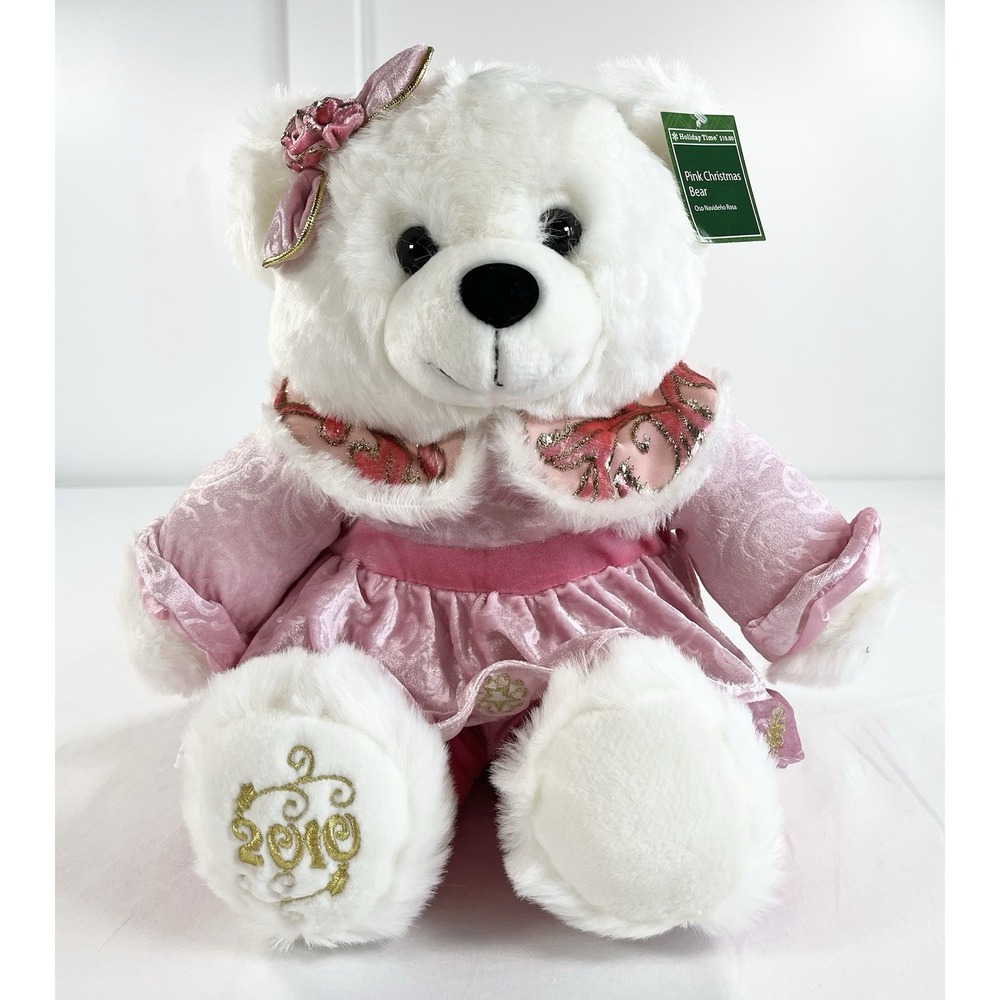 New 2010 Dan Dee Holiday Time Snowflake Teddy Bear Girl Pink Dress Plush 20" NWT